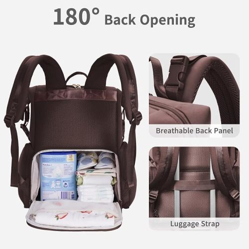 CEI-CEI Neoprene Diaper Bag Backpack Large Newborn Baby Maternity Bags Waterproof Travel Backpack for Mom Dad with Insulated Pockets,Changing Pad