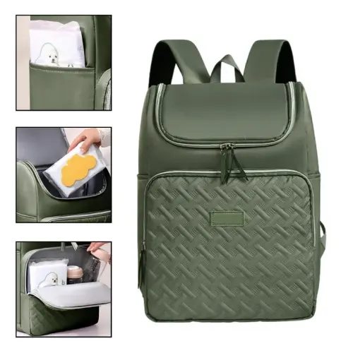 Large Capacity Mom Portable Thermal Insulation Bag, Multi - pocket Multifunctional Travel & Picnic Bag for Baby Supplies