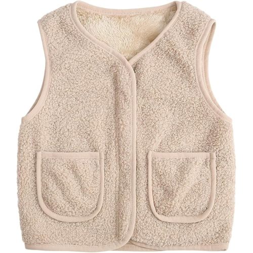 Toddler Puffer Vest Boys Girls Puffy Fleece Vest Fuzzy sherpa Vests