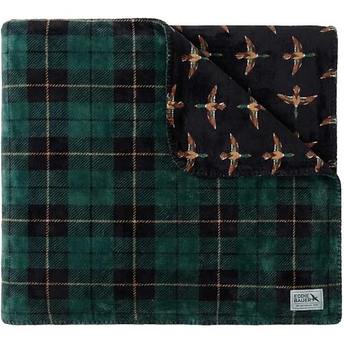Eddie Bauer - Soft Reversible Throw Blanket for Bed & Couch, 60 x 70