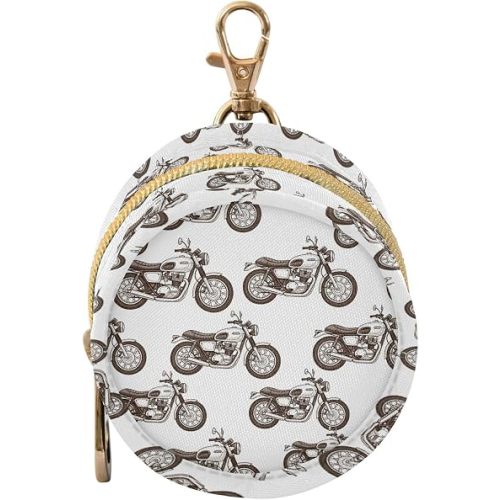 Motorcycle Classic Style Baby Pacifier Holder Case with Clip Portable Pacifier Storage Organizer Round Container Pouch Box Fits Diaper Bag Stroller Purse
