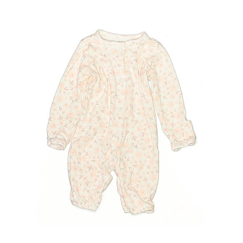 Just One You Made by Carter's 100% Cotton Floral Ivory Long Sleeve Onesie Size Newborn