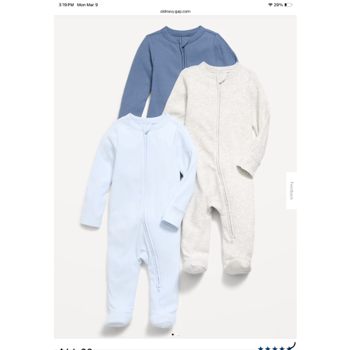 2-Way-Zip Sleep & Play Footed One-Piece 3-Pack for Baby | Old Navy