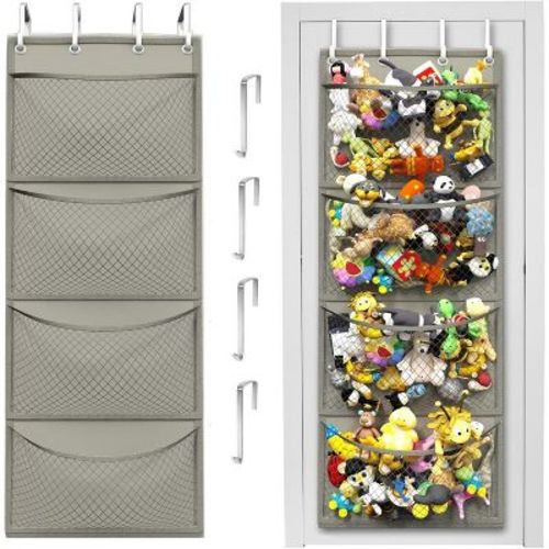 Honeyera Original Stuffed Animal Storage , Over-the-Door Hanging Organizer Hammock for Plush Toys, Toddlers, Kids & Baby Rooms - Pink