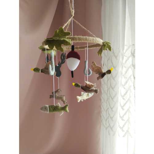 Fishing Baby Mobile, Mallard Duck Nursery Mobile, Hunting Baby Mobile, Rustic Fishing Nursery Decor, Fishing Baby Boy Nursery Decor, 01353