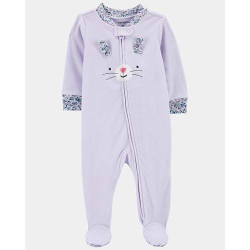 Baby Girl Bunny Loose Fit Long-Sleeve Sleep & Play Pajamas - Purple - Carter's | Carter's