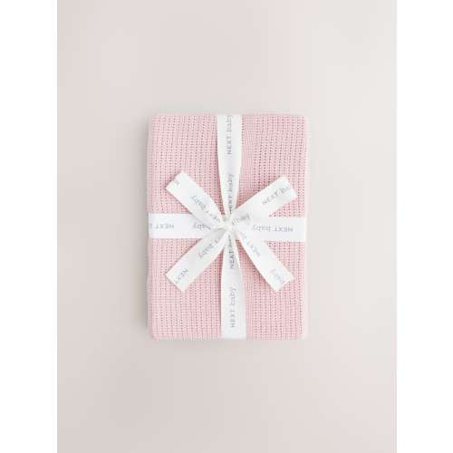 2 Pack Pink Cotton Baby Cellular Blankets