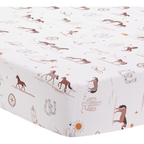 Lambs & Ivy Country Western Breathable 100% Cotton Fitted Crib/Toddler Sheet
