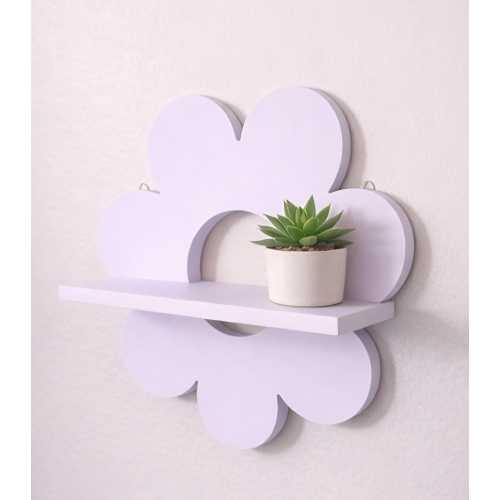 Purple Flower Shelf | 10x10 Decorative Floating Display | Boho Nursery Decor