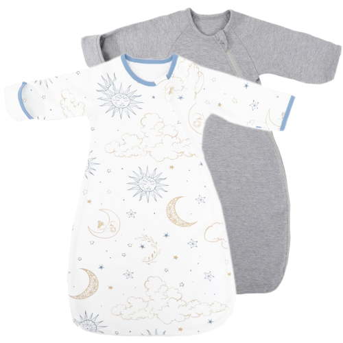 ERAY Wearable Baby Blankets White Stars and Moon 2 Count