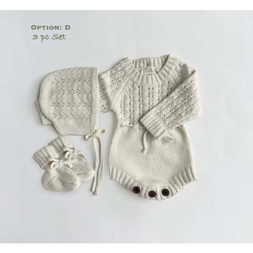 White Zoya Romper 3pc Set – Olive and Cradle