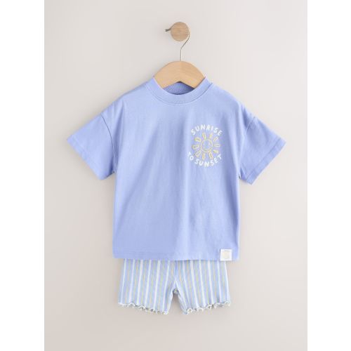 Blue Sunshine Short Sleeve T-Shirt and Cycle Shorts Set (3mths-7yrs)
