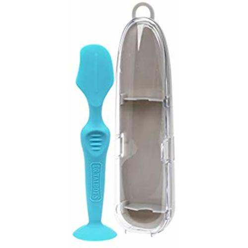Dr. Talbot's Diaper Cream Soft Silicone Brush With Suction Base & Hygienic Case By Dr. Talbot's, Aqua, Full Size, Blue