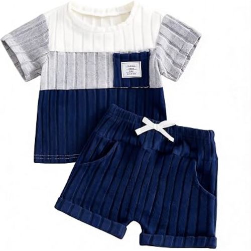 2Pcs Toddler Baby Boy Summer Outfits Short Sleeve Shirts Shorts Spring Cute Clothes Sets