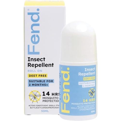 Fend Insect Repellent for Kids, 50 ml Roll on | Hypoallergenic Gentle Lotion with Natural Ingredients | Non-Oily Slow-Release Formula | Reef and Ocean Friendly Skin Protection