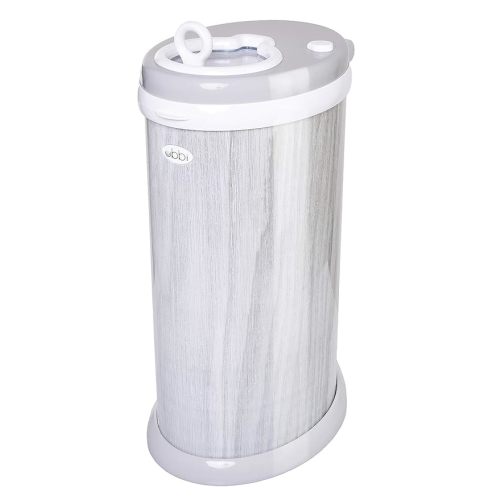 Ubbi Steel Diaper Pail, Odor Locking, No Special Bag Required, Award-Winning, Registry Must-Have, Woodgrain