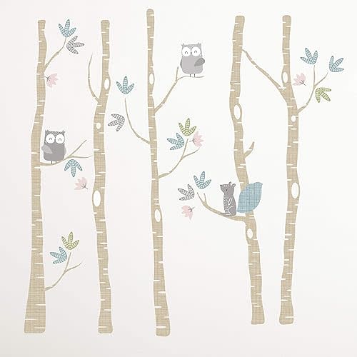 Levtex Baby - Everly Resuable Wall Decal - Deer, Beer, Trees - Grey, Tan, Charcoal, Brown - Nursery Accessories - Size: 36 x 33 in.