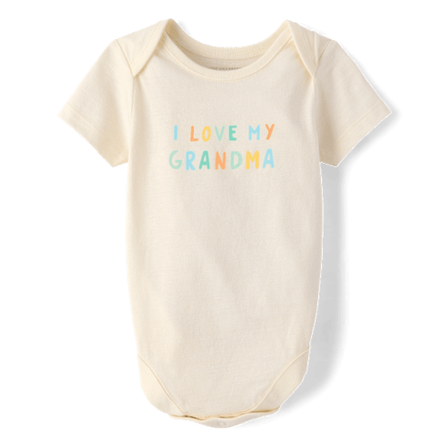 Baby Love Grandma Graphic Bodysuit - Cream