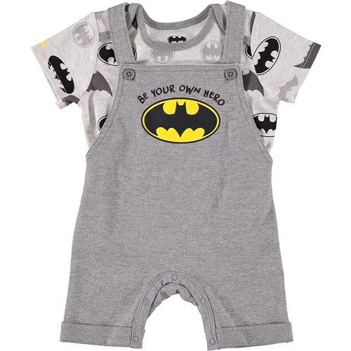 Batman 3 Piece Infant Boys Long Sleeve Bodysuit with Pullon Pants and Matching shoes