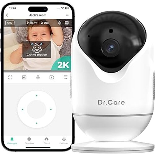 Dr.Care Add on Camera for DC-SBM001-2K Camera App Control, Cry & Motion Alerts, HD Night Vision, 2-Way Talk, Multi-User, Triple Security