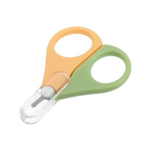 Unique Bargains Children Portable Short Handle Nail Scissors Toenail Clippers 3.15"x2.24"x0.39" 1 Pc Orange,Green