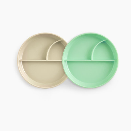 Sprucely Suction Plate (2 Pack) - Green/Sand