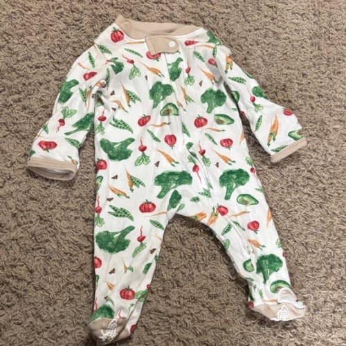 Vegetable Print newborn onesie