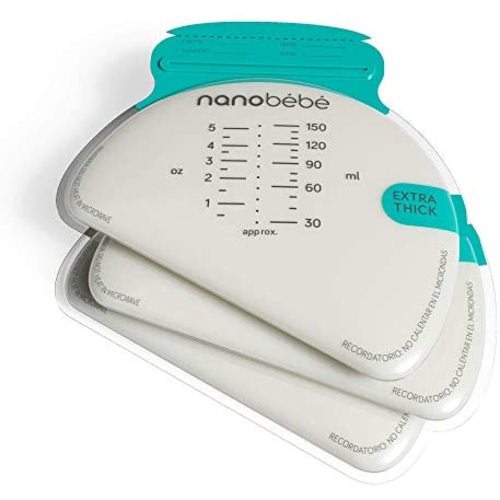 Nanobébé 100 Breastmilk Storage Bags Refill Pack – Fast, Even Thawing & Warming – Breastfeeding Supplies Lay Flat to Save Space & Track Pumping – Breastmilk Bags for Freezer or Fridge