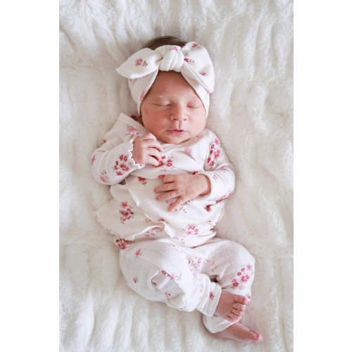 2pc Pointelle Crossover Top & Bottom in Precious Posies | Caden Lane
