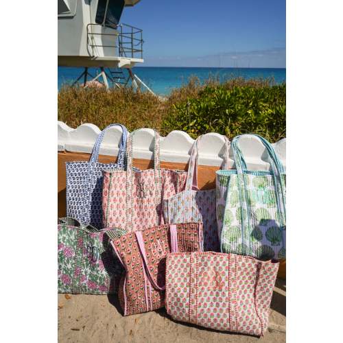 Quilted Block-Print Tote Bag – KenzKustomz