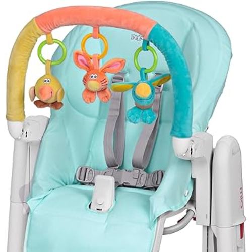Peg Perego Tatamia Kit-High Chair Accessory-Soft Seat Cover & Play Bar-Azzurro (Light Blue)