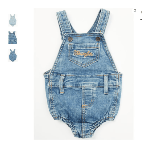 Wrangler Infant Boys' Denim Overall Onesie