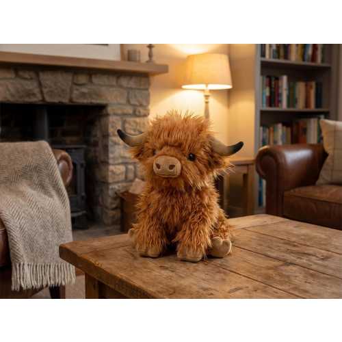 25cm Highland Cow Plush Toy, Soft Stuffed Animal Doll, Room Decor & Gift