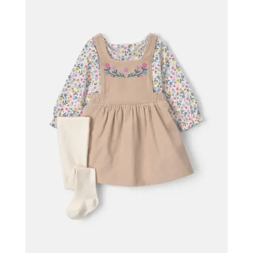 Baby Girl Floral Corduroy Long-Sleeve Dress Set | Carter's