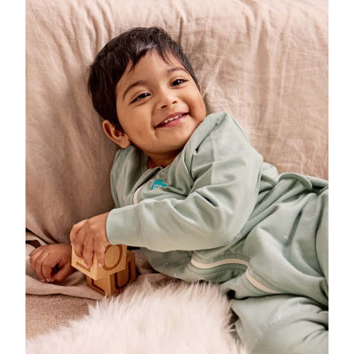 Sleep Suit Long Sleeve 1.5 TOG Cotton Olive Twigs