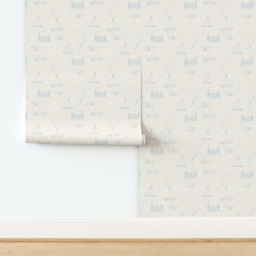 Wallpaper in Soft Travel Pattern - light blue