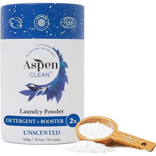 AspenClean Laundry Powder + Booster 2-in-1, Unscented