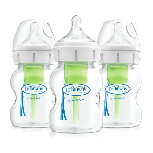 Dr. Brown's Natural Flow Anti-Colic Options+ Wide-Neck Baby Bottle, 5 oz/150 mL, Level 1 Nipple, 3-Pack, 0m+ - Walmart.ca