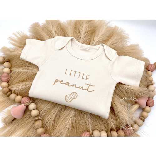 Embroidered Little Peanut Bodysuit with a Peanut, Newborn Baby Gift, Cute Nickname Baby Bodysuit, Baby Shower Gift, Adorable Little Peanut