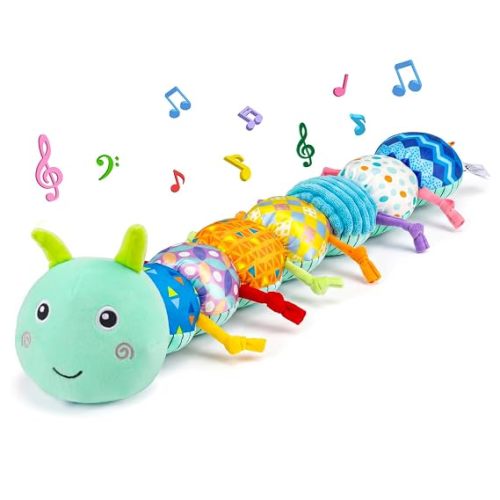 Baby Toys 0-6 Months Musical Stuffed Caterpillar Newborn Tummy Time Toys