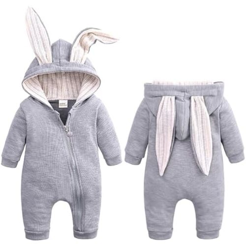 Easter Outfit, Hooded Soft Cotton Baby Boy Girl Bunny Costume, Baby's First Easter