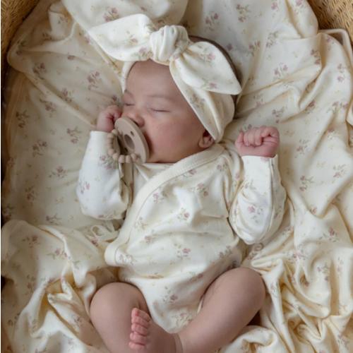 Organic Cotton Marina Bodysuit - Thelma Parchment – Jamie Kay USA