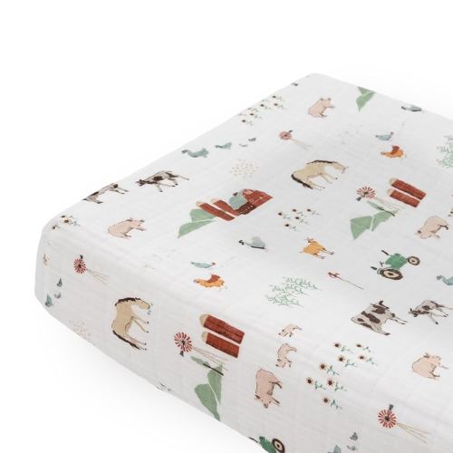 Little Unicorn Premium Changing Pad Cover | Extra Soft & Breathable Muslin Fabric (Farmyard)