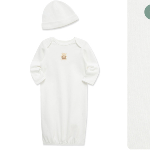 Gentle Bear Sleeper Gown and Hat
