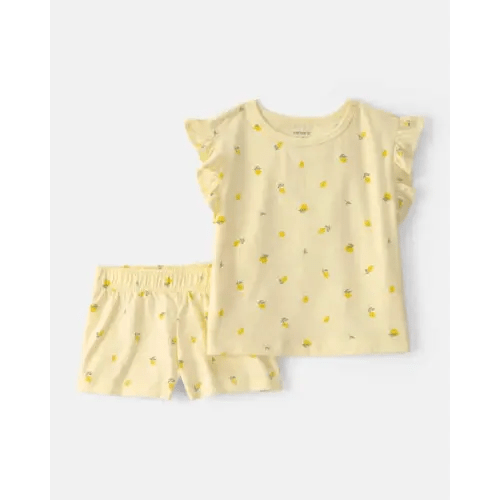 Toddler Girl 2-Piece Lemon Top & Short Set - Yellow | Carter's