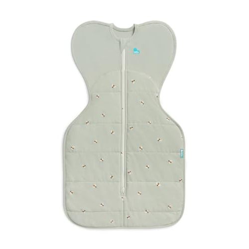 Love to Dream Swaddle UP Warm, 2.5 TOG, Dramatically Better Sleep, Allow Baby to Sleep in Preferred Arms Up Position for Self-Soothing, Snug Fit Calms Startle Reflex, 5-8.5lbs, Olive Bees