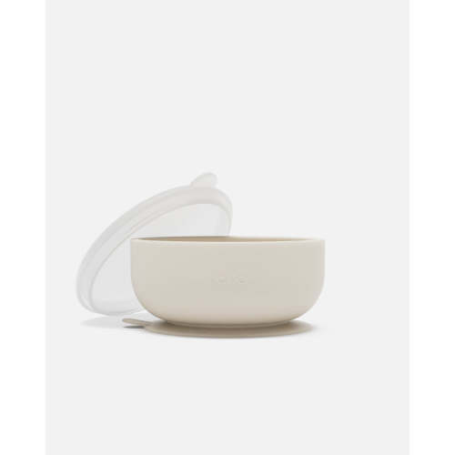 Suction Bowl + Lid  / Oatmeal