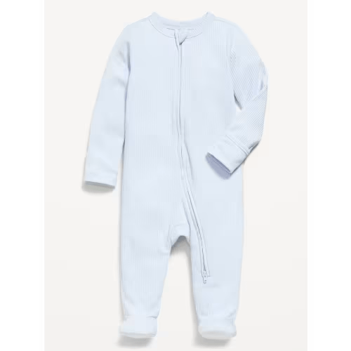 Ribbed 2-Way-Zip Sleep & Play Footed One-Piece for Baby
