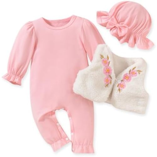 fioukiay Newborn Baby Girl Long Sleeve Romper