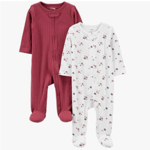 Simple Joys by Carter's unisex baby 2-pack 2-way Zip Textured Sleep and Play